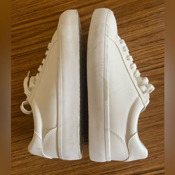 Zara - Basic Platform Sneakers in White Vegan Leather - size 40 / US 9, 9.5 - Picture 3 of 9